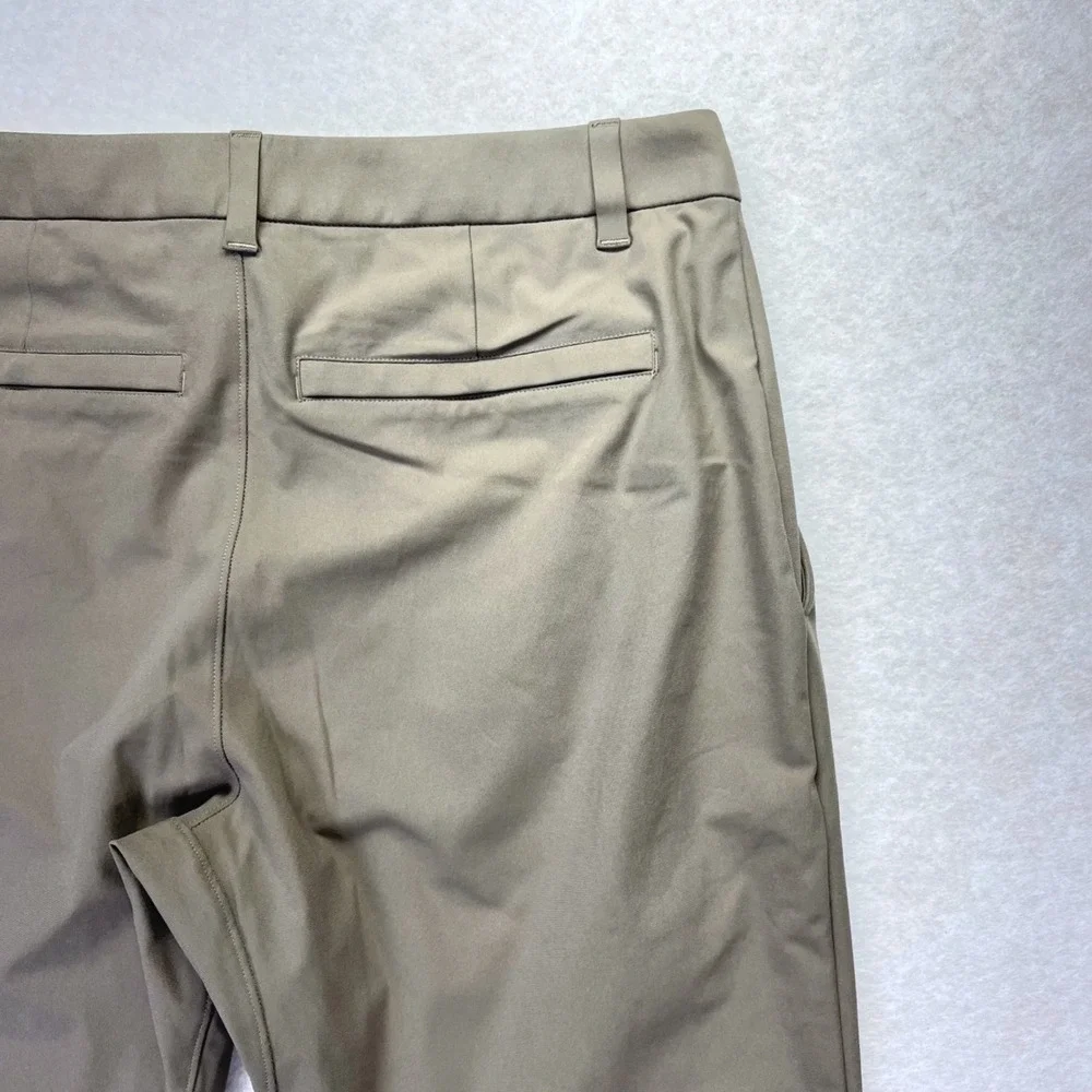 Lululemon Commission Slim Fit Pant 32 Recycled Polyester Khaki Green Golf Chino